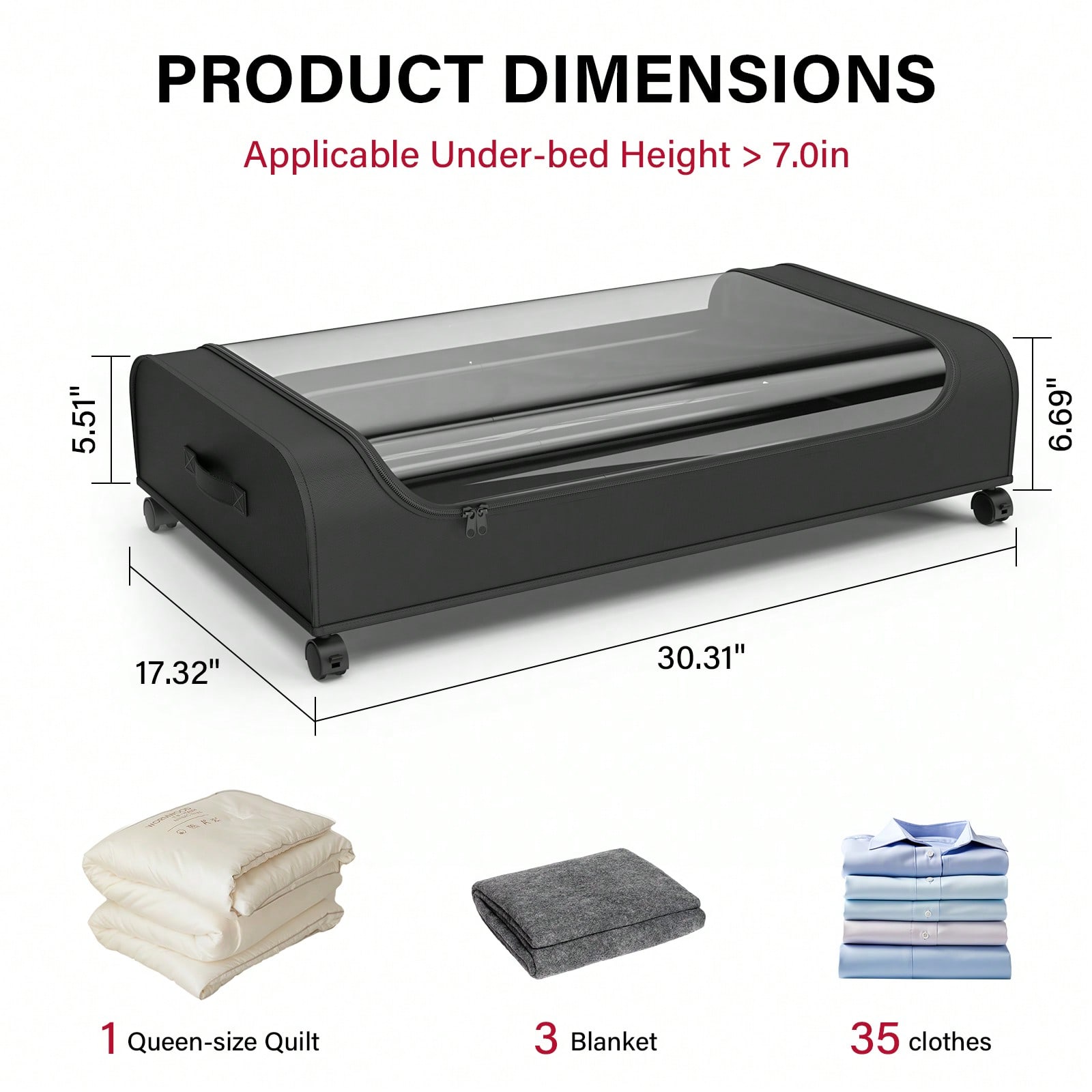 Underbed Storage Organizer Wit - Metal Photo Panel ulasan dan harga