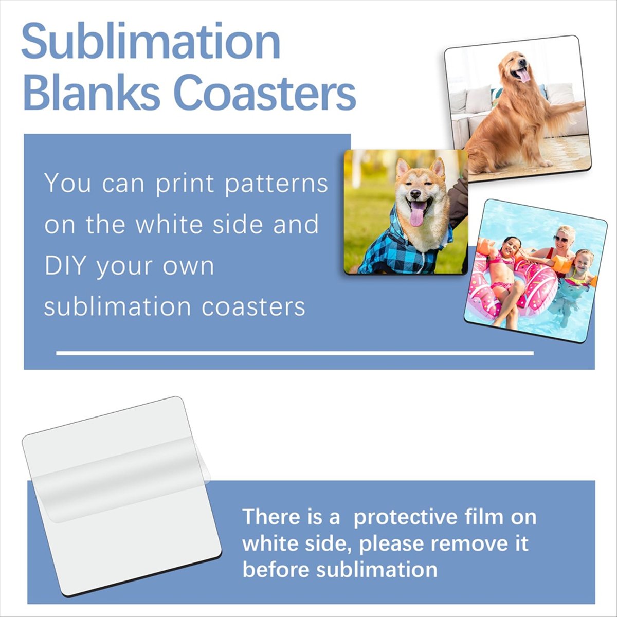 ABYA 30 Pcs Sublimation Square - Coaster Sublimation Blank ulasan dan harga