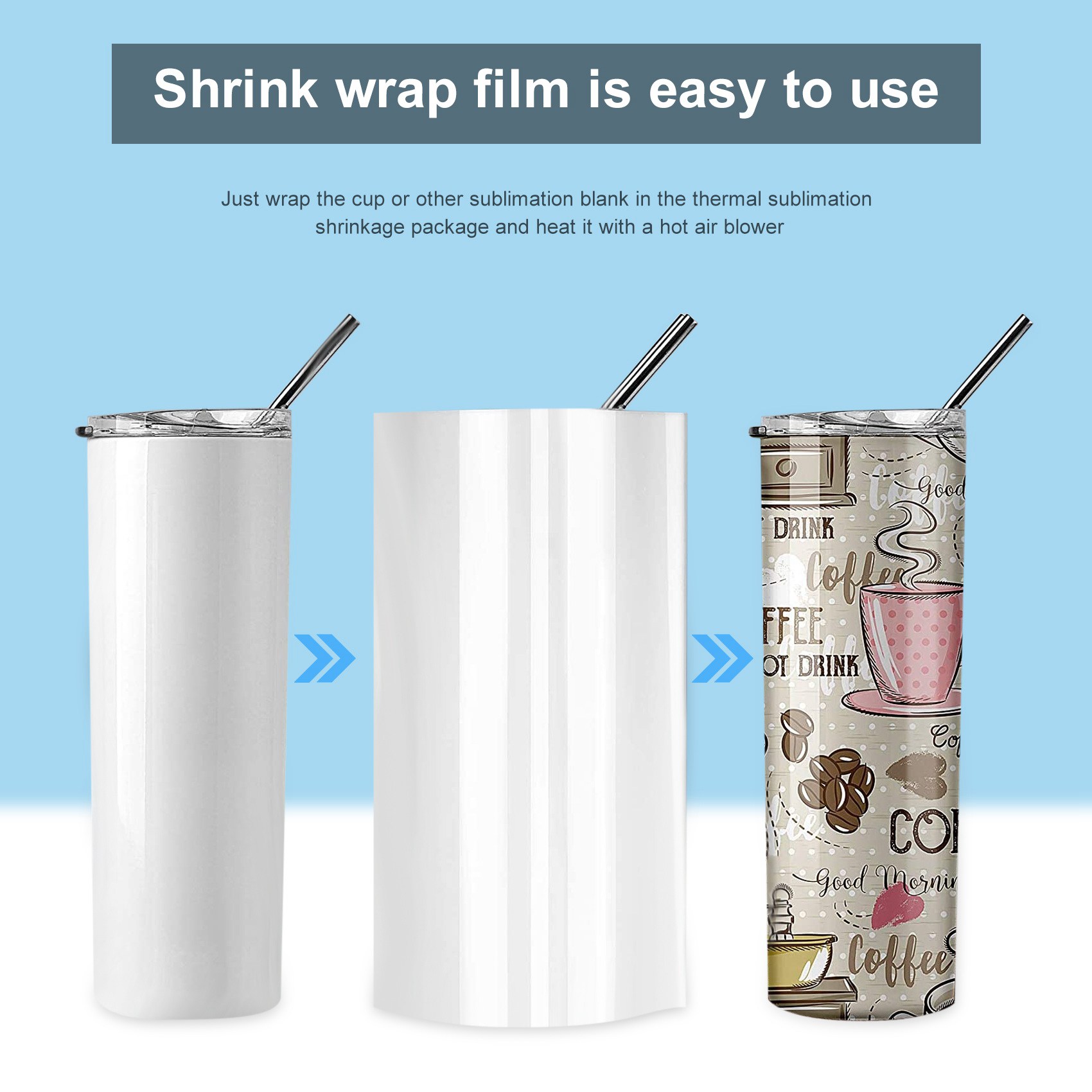 ABHI-30Pcs Sublimation Shrink  - Sublimation Mug White ulasan dan harga