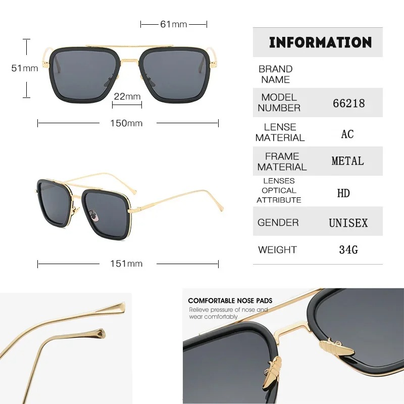 Steam Punk Tony Stark Sunglass - Metal Photo Panel ulasan dan harga