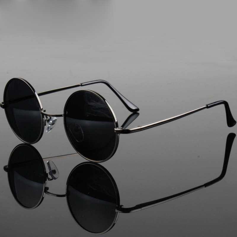 Retro Vintage Round Sunglasses - Metal Photo Panel ulasan dan harga